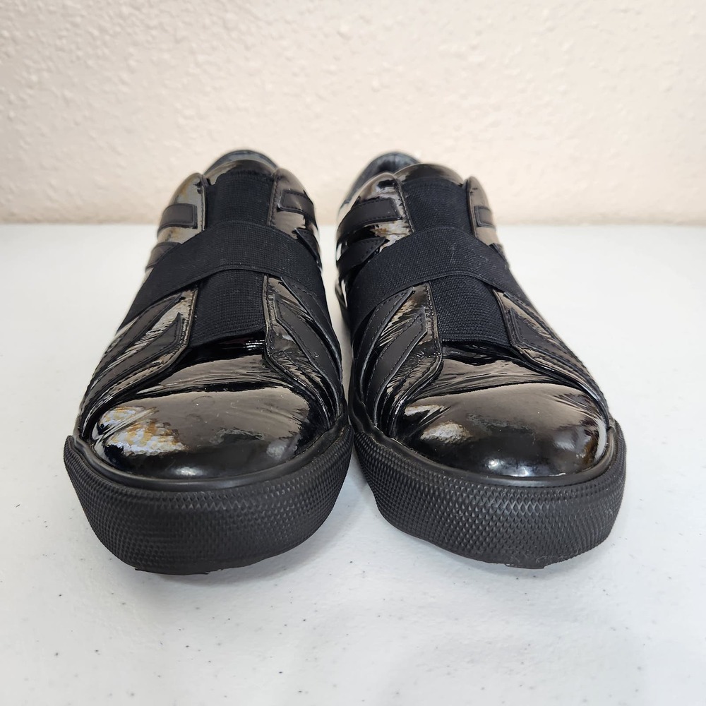 Burberry Union Jack Slip On Sneaker Patent‎ Leather Black Womens IT 36 US 6 - Picture 3 of 12